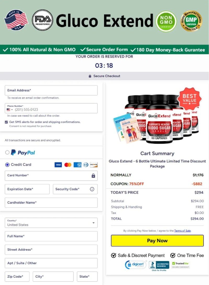 Gluco Extend Official Website Secure Order Page